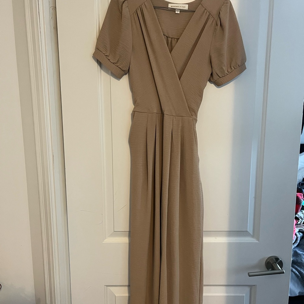 Elegant Tan Wrap romper